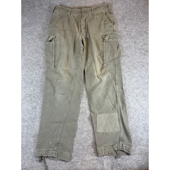 VINTAGE German Army Cargo Pants Mens Medium Gr. 7 Green 80s Military Outdoor - Picture 1 of 11